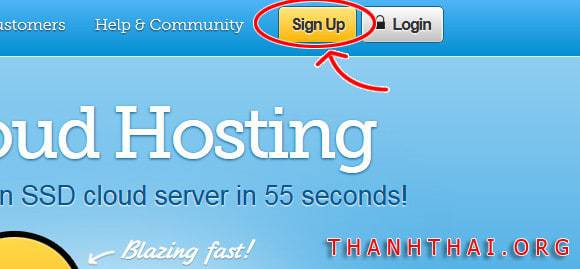 Click Signup để bắt đầu đăng ký tài khoản