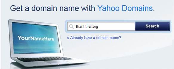 Đăng ký tên miền tại Domain Yahoo