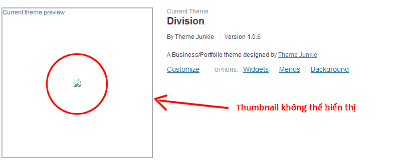 Thumbnai không hiển thị