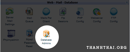 Chọn Database Admins để đổi password