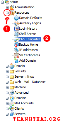 Cấu hình DNS template cho kloxo