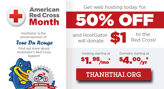 Hostgator giảm giá 50% và tên miền chỉ 4$