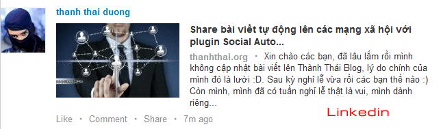 Bài viết đã được share lên linked