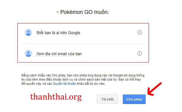 Bấm Allow hoặc cho phép