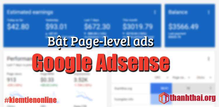 Bật Page-level-ads cho Google Adsense