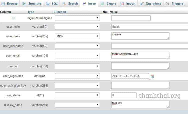 Tao tai khoan admin bang Mysql