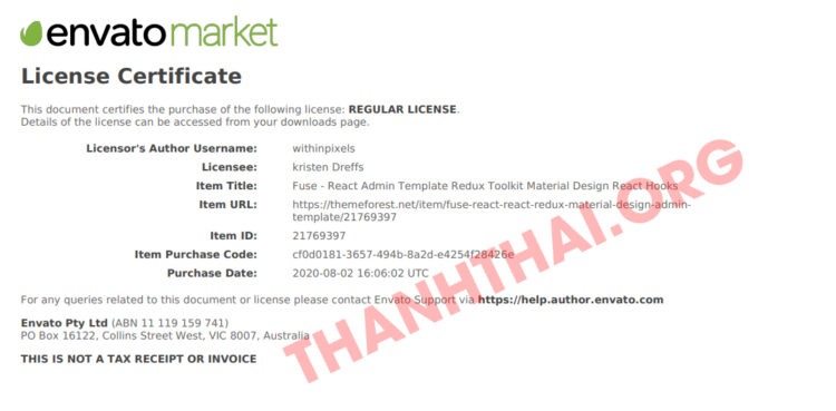 License pdf từ dịch vụ mua themeforest giá rẻ